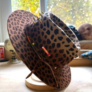 Leopard Print Spiked Hat
